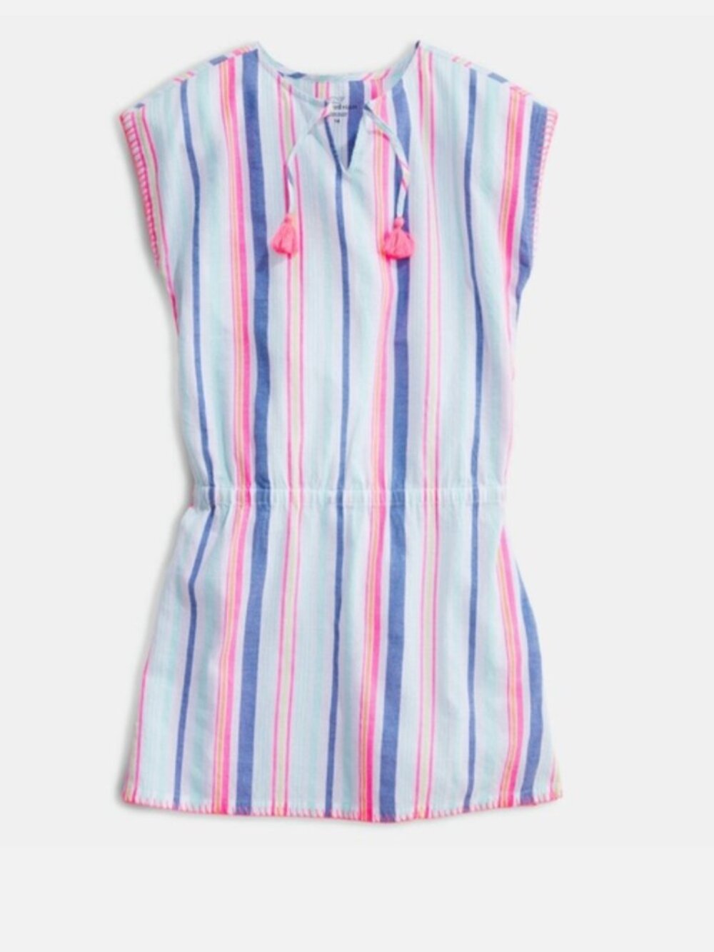 ⭐ Girls Vineyard Vines striped swim beach cover up small 7-8